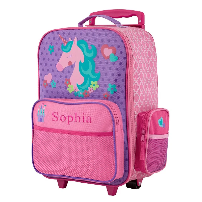 portable suitcase for tight spaces -GiftsForYouNow 2-Wheel Personalized Unicorn Rolling Luggage Bag, 14.5" x 18"