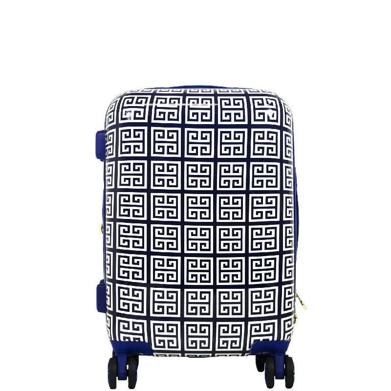 single suitcase for light journeys -Macbeth Collection Women's Geo 21 inch Spinner Luggage, Blue