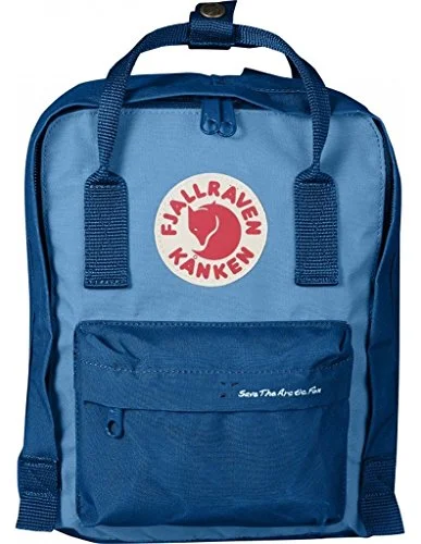 eco duffel bags for green vibes -Fjallraven Save The Artic Fox Kanken Mini Lake Blue / Air Blue 7L