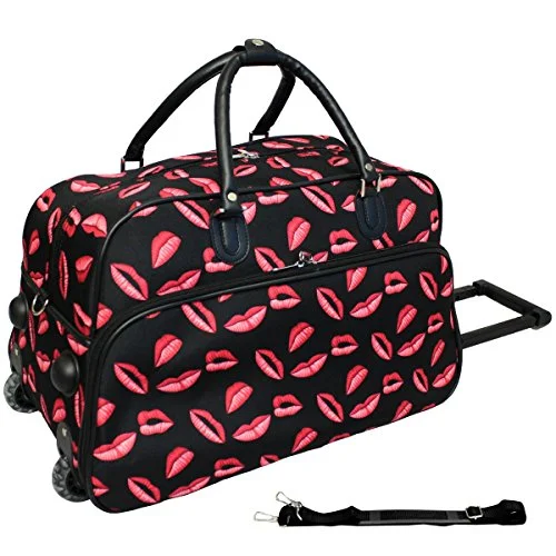 strong duffel bags for adventure gear -World Traveler 21-Inch Rolling Duffle Bag, Kisses