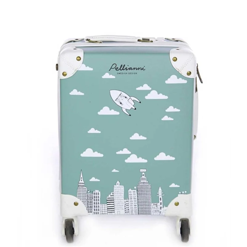 hardy suitcase for adventurous paths -Pellianni City Suitcase Aqua