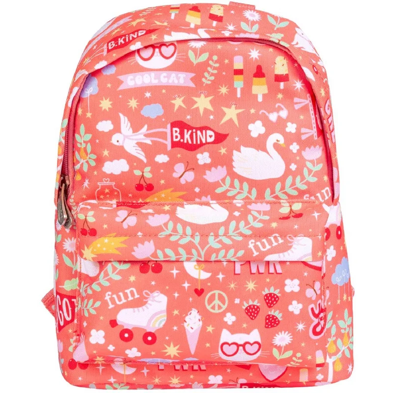 orange backpack for striking trips -A Little Lovely Company Fun Small Backpack