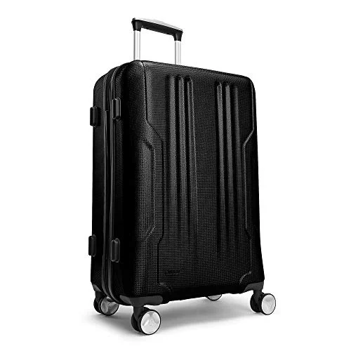 large suitcase for extra journeys -eBags Monument 26 Inches Checked Spinner (Black)