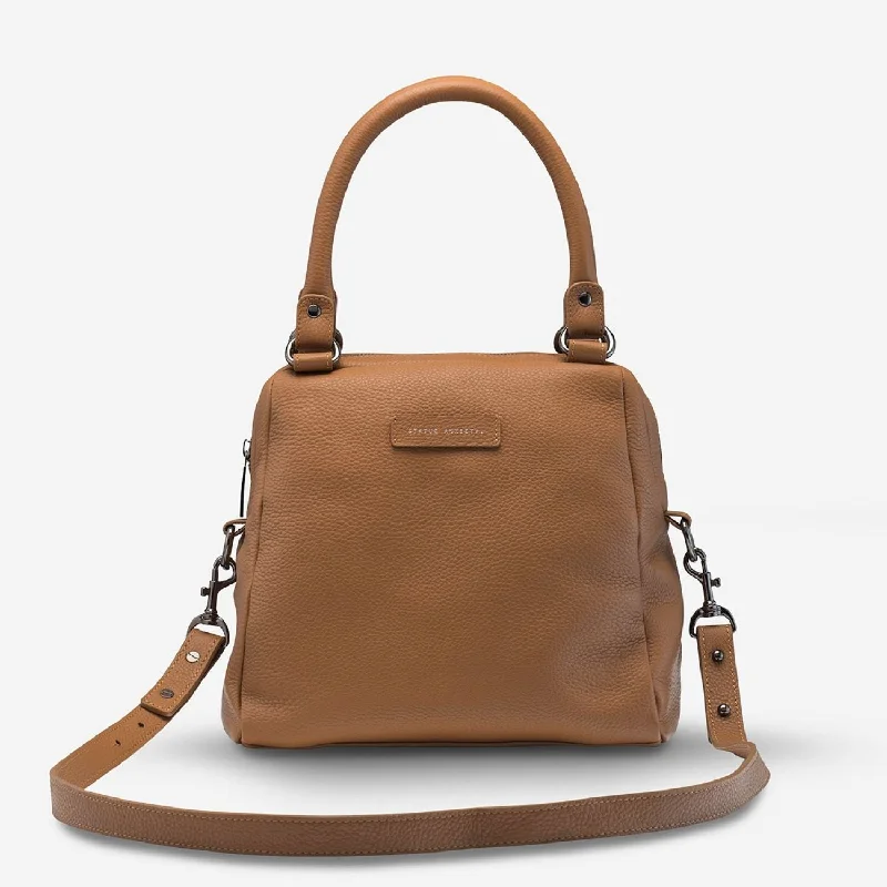 Personalized tan crossbody bag-Status Anxiety Last Mountains Leather Crossbody