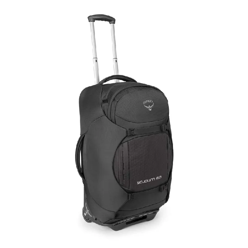 protective suitcase for delicate items -Osprey Packs Sojourn Wheeled Luggage, Flash Black, 60 L/25"