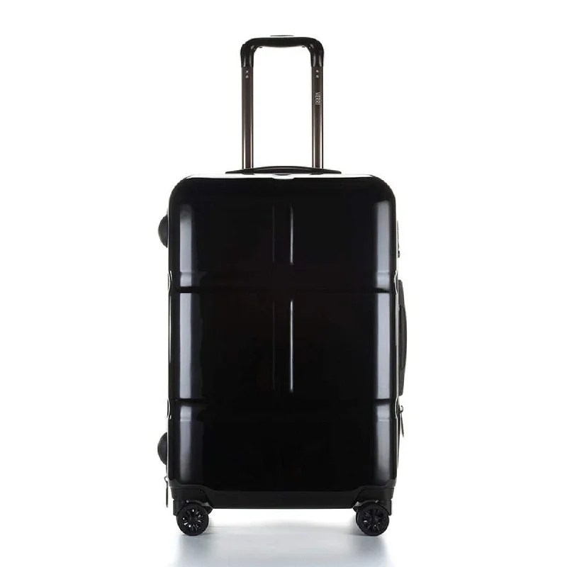 budget suitcase for group travel -Suitcase, Lightweight, Large 28-Inch Hard-Shell Aluminum Alloy Suitcase, 4 Spinner Wheels, Abs Luggage Travel Trolley, Black, 24 inch