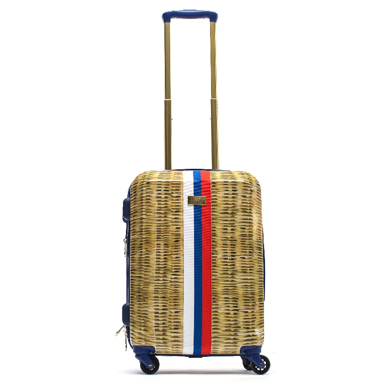 printed suitcase with custom prints -Macbeth Nauti Provence 21in Rolling Luggage Suitcase, Tan