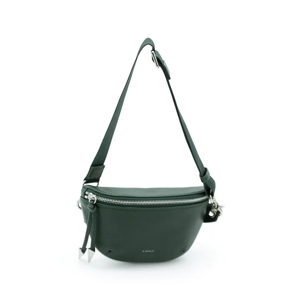 Handmade artisan crossbody bag-X Nihilo City Leather Bumbag Crossbody Handbag Dark Green