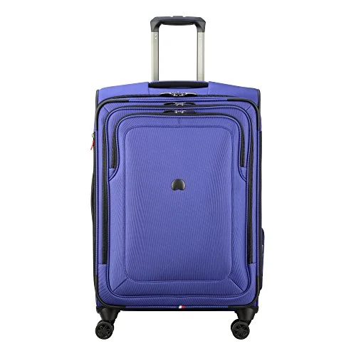 luxe suitcase for high-end trips -Delsey Luggage Cruise Lite Softside 25" Exp. Spinner Suiter Trolley, Blue