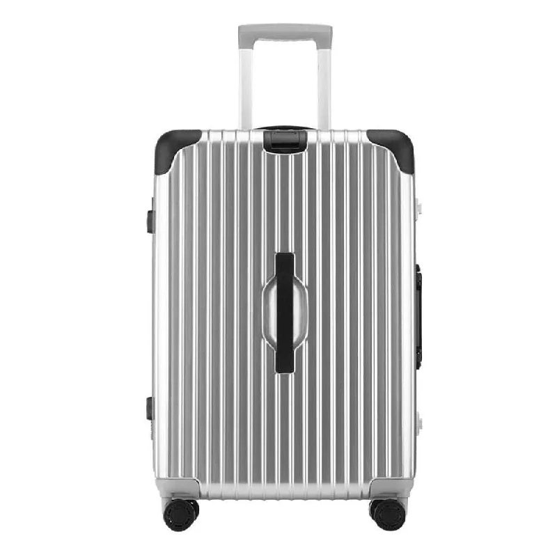 small suitcase for tight journeys -Suitcase, Aluminum Frame Trolley Case, Universal Wheel Luggage Code Suitcase High-Grade Aluminum Frame, Silver, 26 inch