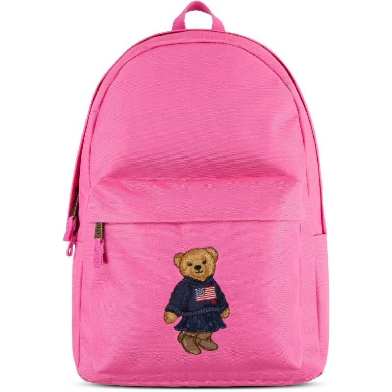 eco backpack for mindful journeys -Polo Ralph Lauren Baja Pink Polo Bear Backpack