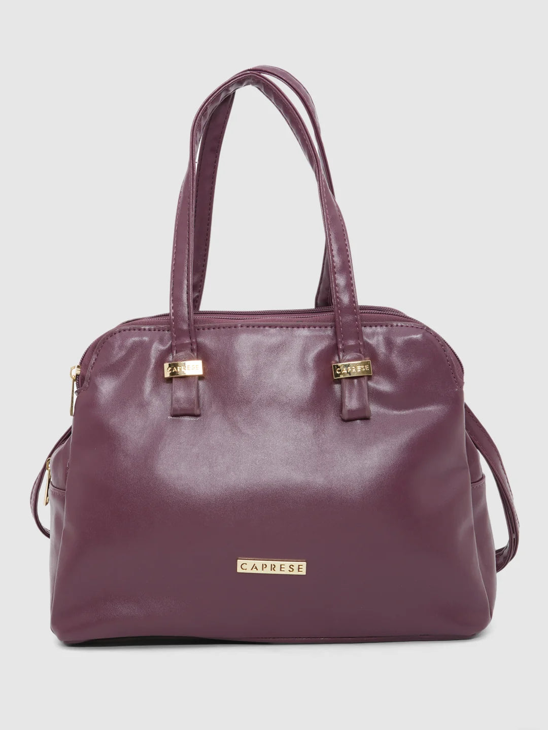 Casual teal crossbody bag-Caprese Carrie Satchel Medium Plum