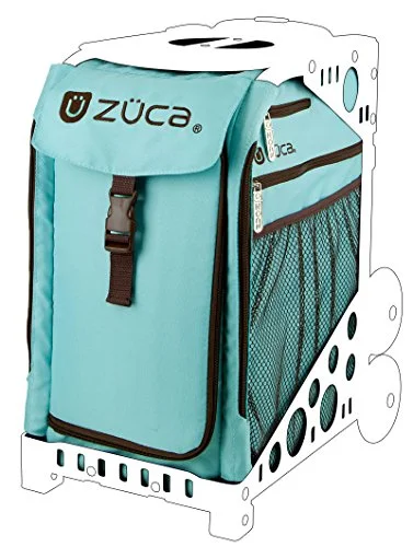 canvas duffel bags for retro journeys -Zuca Sibca196 Sport Insert Bag Calypso Turquoise Brown 89055900196