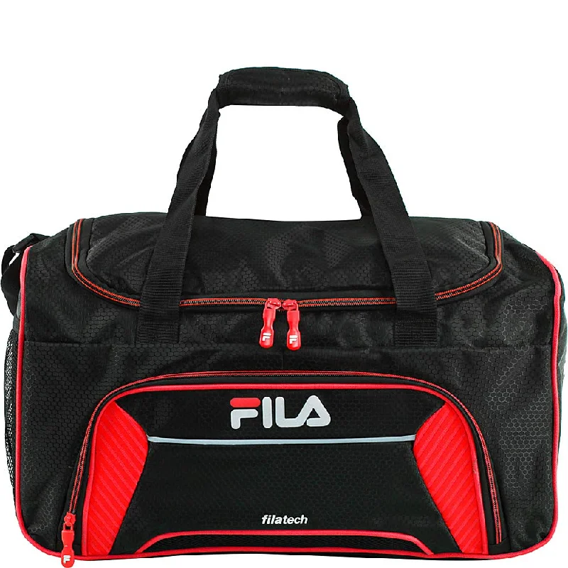 quality duffel bags for premium travel -Fila Orson Small Sports Duffel Bag, Black/Red, One Size