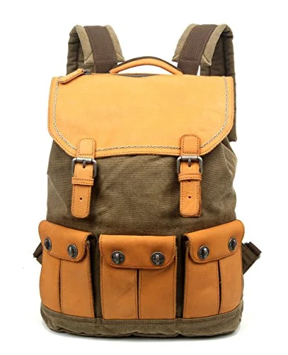 leather backpack for upscale style -The Same Direction Valley River Backpack Leather And Canvas Bag