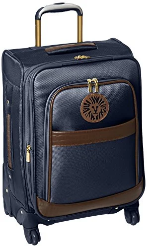 retro suitcase for classic trips -Anne Klein Newport 20 Inch Expandable Spinner, Navy, One Size