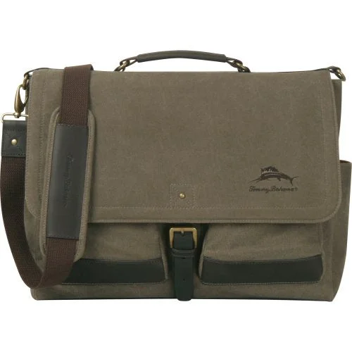 plush suitcase for luxury vacations -Tommy Bahama Luggage Big Island 17 Inch Messenger Bag, Olive/Dark Brown, One Size