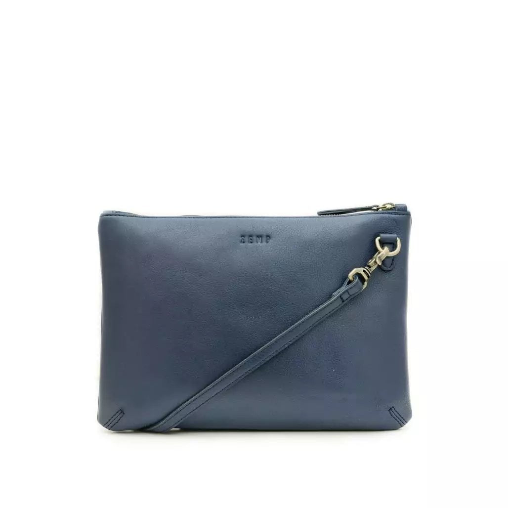 Adjustable teal crossbody bag-Zemp Amsterdam Sling Cross Body Bag (M) | Navy Blue