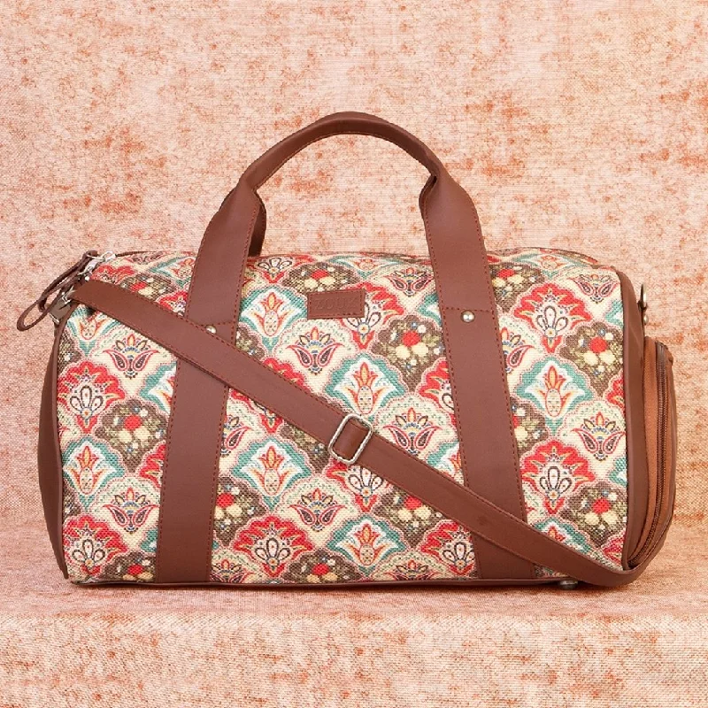 small duffel bags for fast getaways -Mughal Art Multicolor Medium Duffel Bag