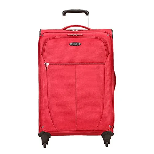 ruby-red suitcase for vivid style -Skyway Mirage Superlight 24-Inch 4 Wheel Expandable Upright, Formula 1 Red, One Size