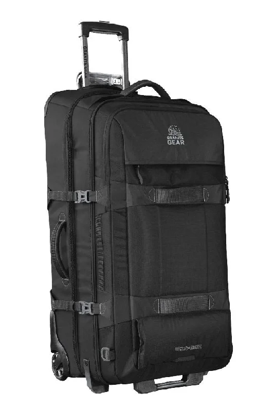 eco duffel bags for green journeys -Granite Gear Cross Trek 2 Wheeled Duffel - Black/Flint 32"