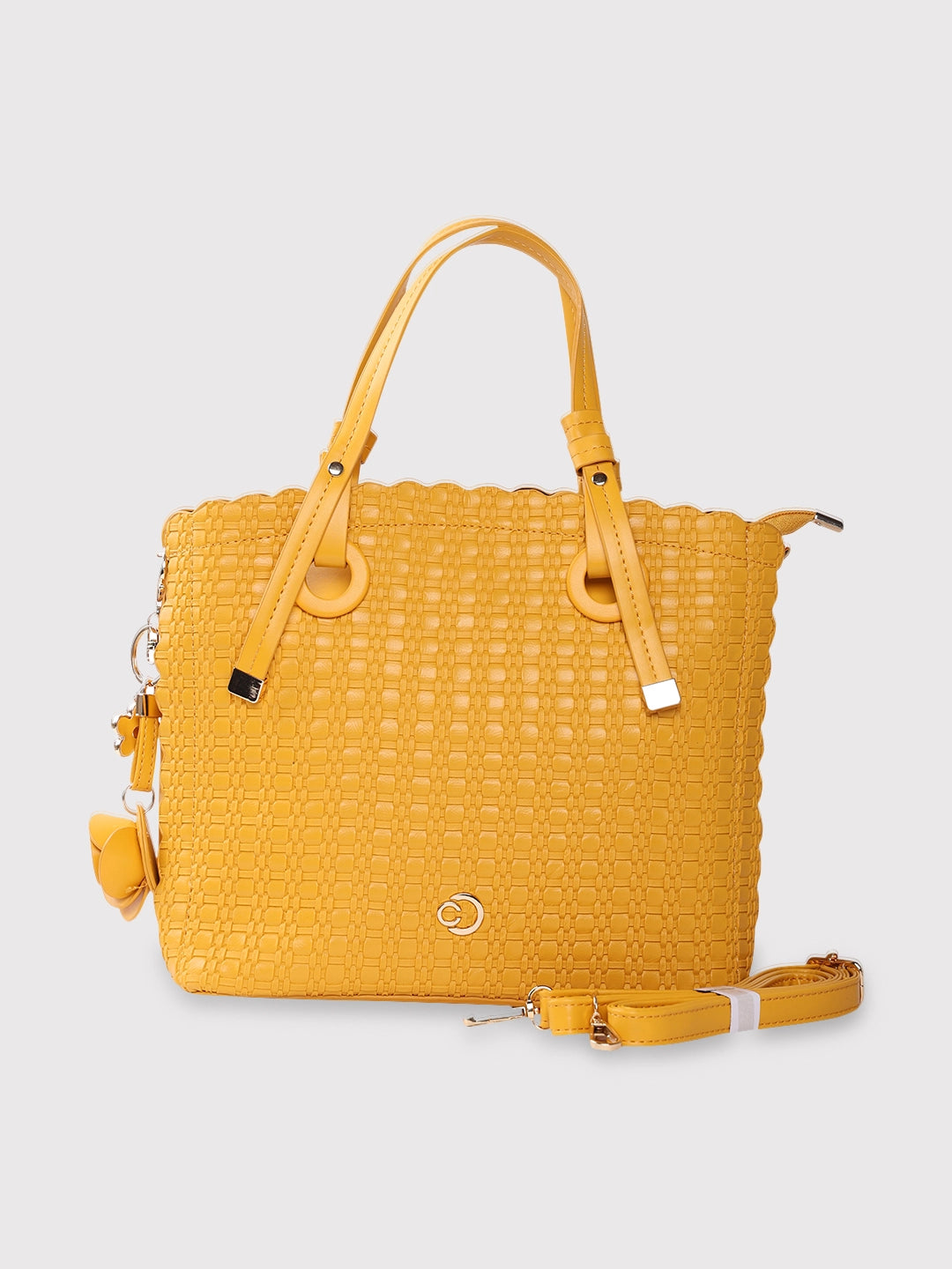 Spacious white crossbody bag-Caprese Andrea Satchel Medium Handbag Yellow