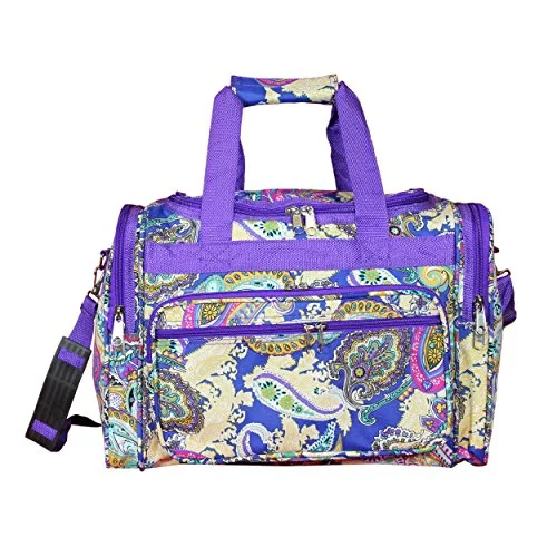 unique duffel bags for unique journeys -World Traveler 16" Duffle Duffel Bag, Blue Multi Paisley, One Size