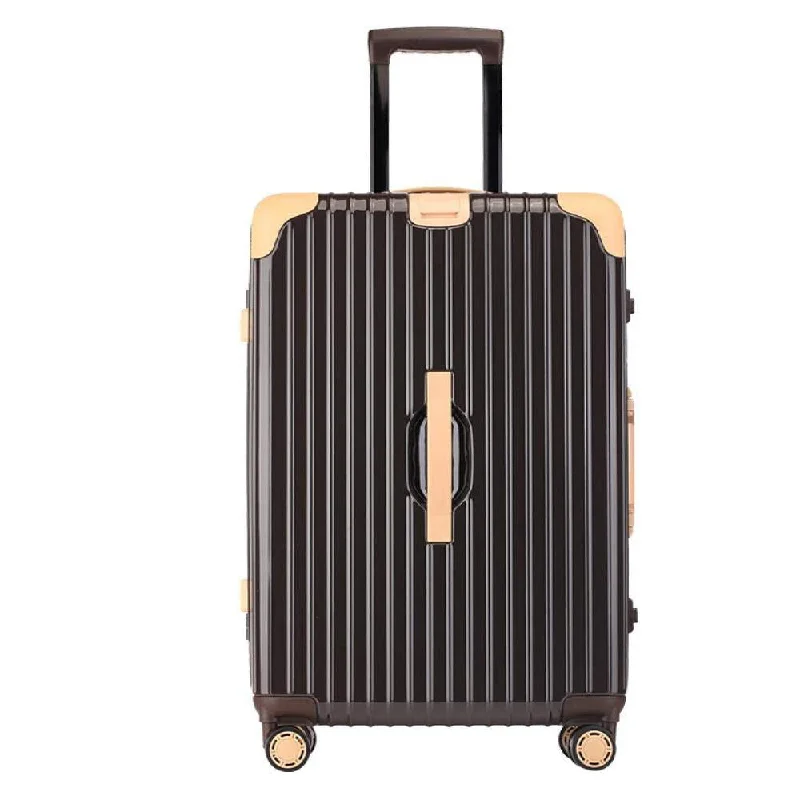 wheel suitcase for airport journeys -Suitcase, Aluminum Frame Trolley Case, Universal Wheel Luggage Code Suitcase High-Grade Aluminum Frame, Brown, 26 inche