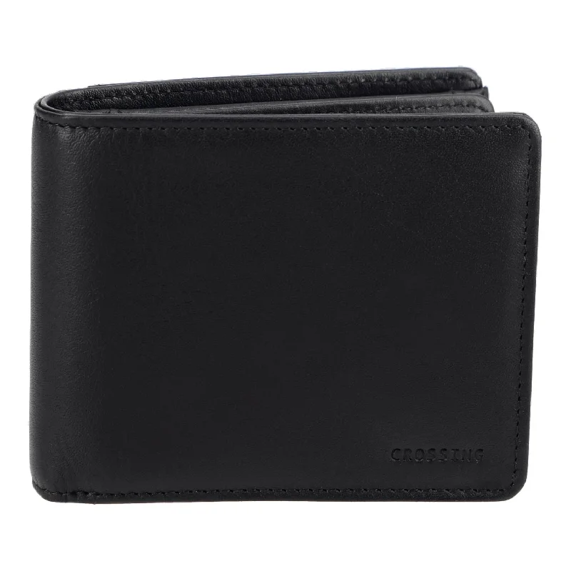 Soft tan purses & wallets-Crossing Vintage Slim Leather Wallet With Coin Pocket [8 Card Slots]