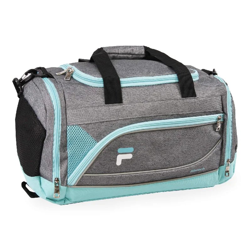 light duffel bags for simple journeys -Fila Duffle Duffel, Heather Grey Mint, Small