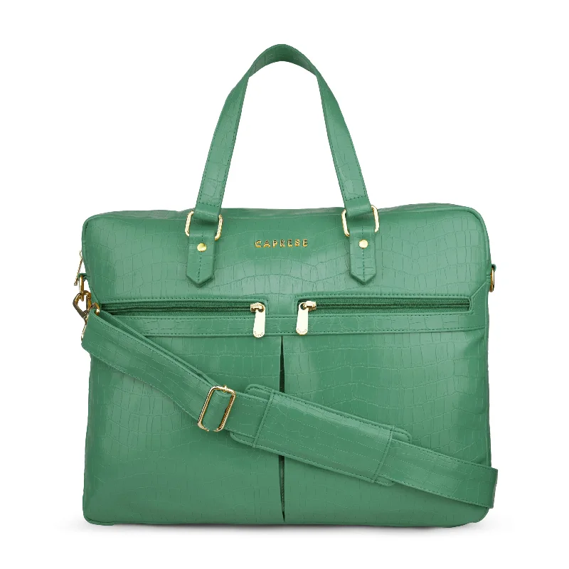 Premium grey crossbody bag-Caprese Rylee Laptop Satchel Large Green