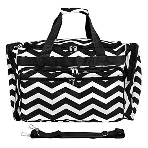 unique duffel bags for special gifts -World Traveler Chevron 22-Inch Travel Duffle Bag, Black White Chevron