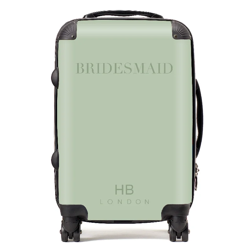 fast suitcase for spontaneous trips -Personalised Sage Green BRIDESMAID Suitcase