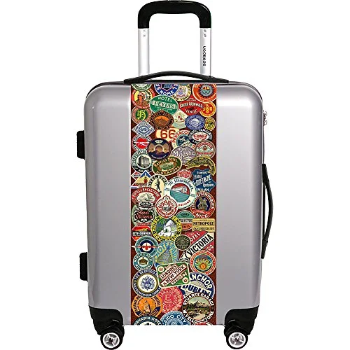 classic suitcase for timeless trips -Ugo Bags Travel Stickers By Gary Grayson 31" Luggage (Silver)