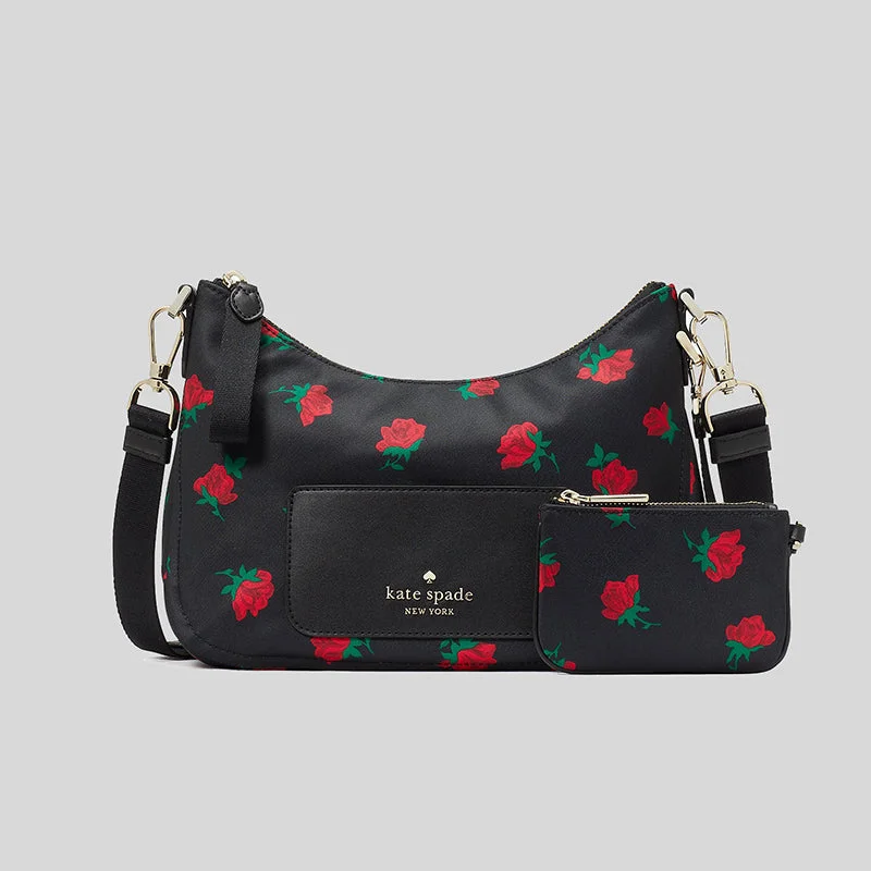 Trendy bucket crossbody bag-Kate Spade Chelsea Rose Toss Printed Crossbody RS-KE437