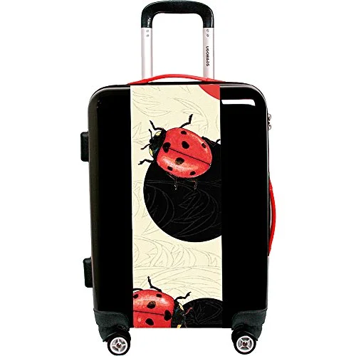 smooth suitcase for easy rolling -Ugo Bags Lady Bug Polka Dot By Paula Bella Flores 26.5" Luggage (Black)