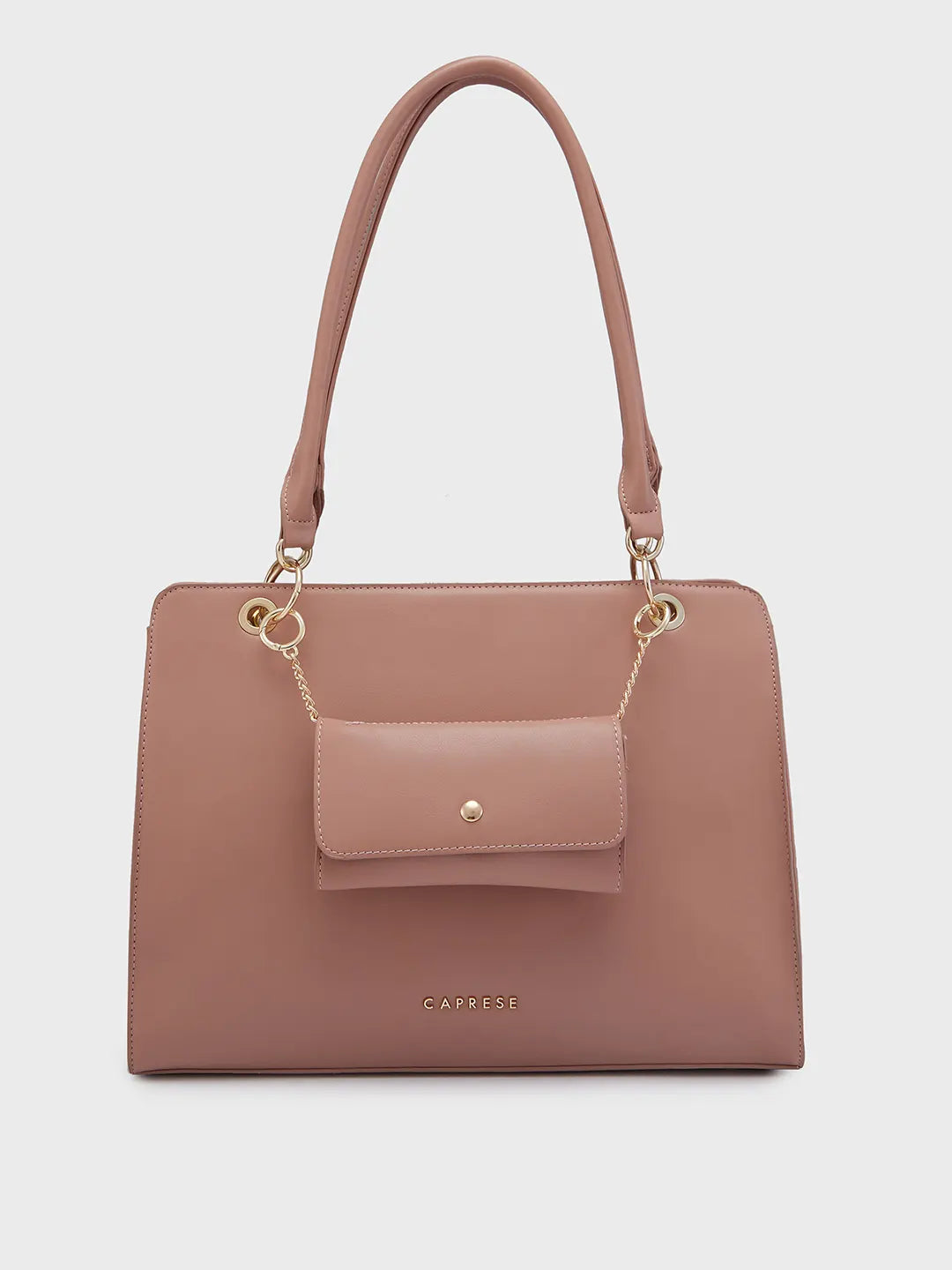 Stylish tan crossbody bag-Caprese Capri Satchel Large Pink