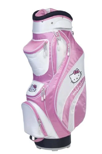 purple duffel bags for girly travel -Hello Kitty Golf "Mix And Match" Cart Bag (Pink/White)