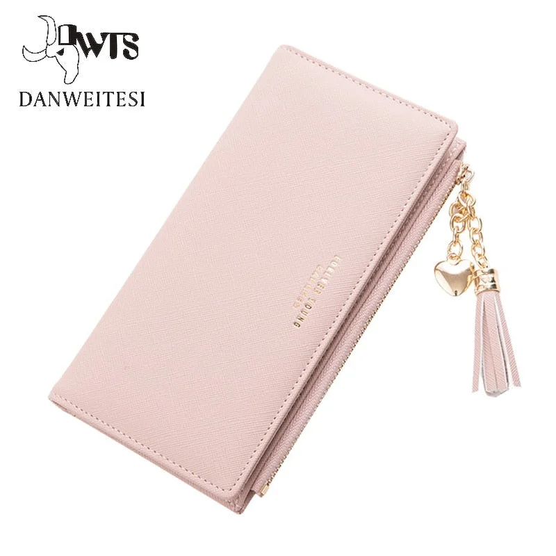 Beaded silver purses & wallets-2018 Wallet Female For Coins Cute Wallet Women Long Leather Women Wallets Zipper Purses