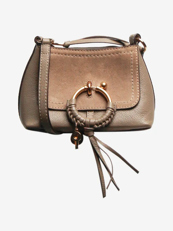 Classy beige crossbody bag-Grey micro Joan crossbody bag