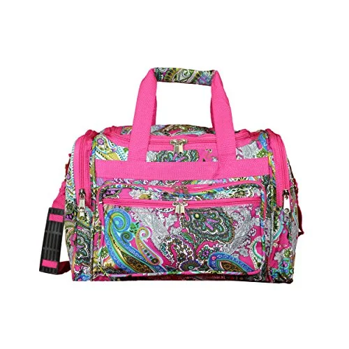 ultralight duffel bags for easy travel -World Traveler 16" Duffle Duffel Bag, Pink Multi Paisley, One Size