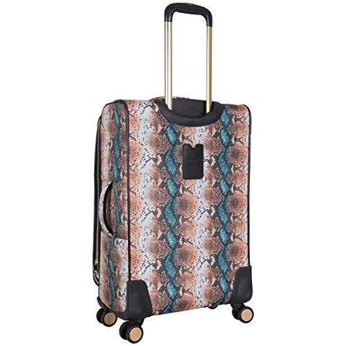 pack-light suitcase for small spaces -Aimee Kestenberg Women'S Bali 24" 600D Printed Polyester Expandable 8-Wheel Upright Luggage, Blue