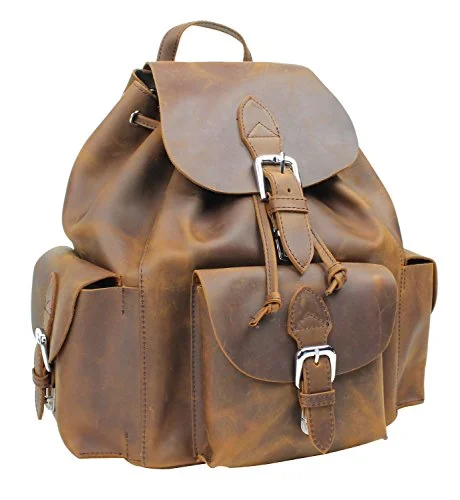 high-end backpack for quality -Vagabond Traveler Spacious Oil Tanned Cowhide Leather Backpack L26. Vintage Brown