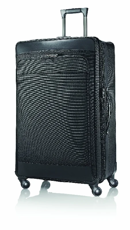 nostalgic suitcase for vintage trips -Hartmann Luggage Intensity Belting Mobile Traveler EXP Spinner 30, Black, One Size