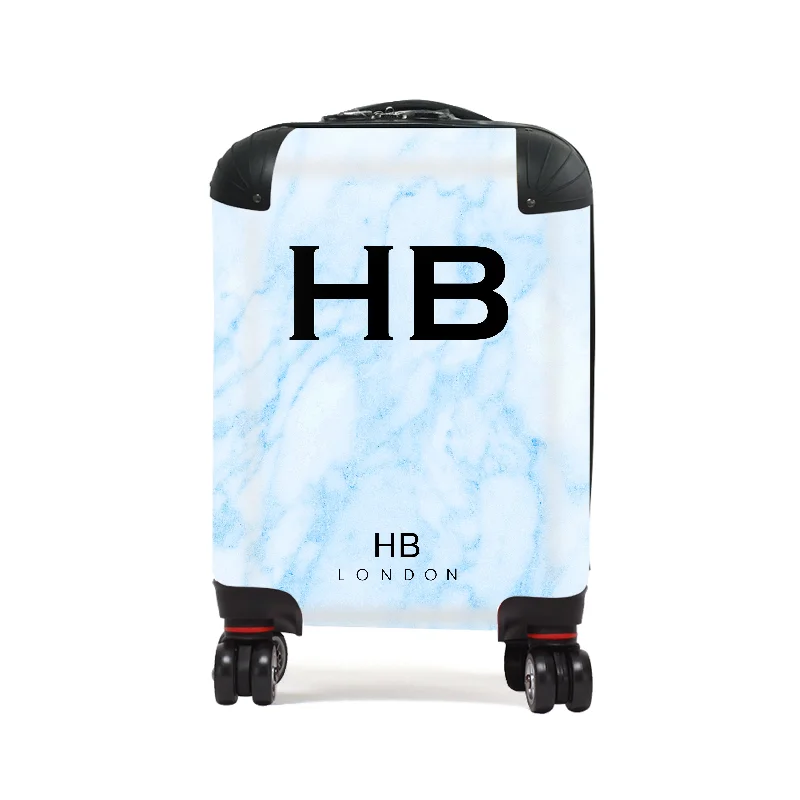 high suitcase for premium trips -Personalised Blue Marble Children's Suitcase