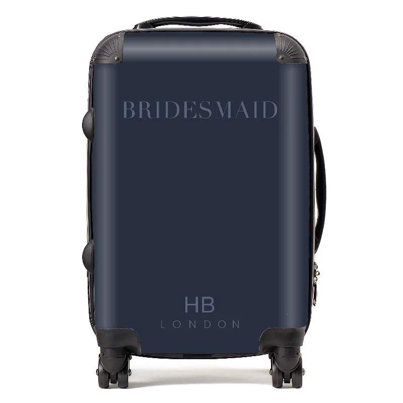 heavy suitcase for tough loads -Personalised Navy BRIDESMAID Suitcase