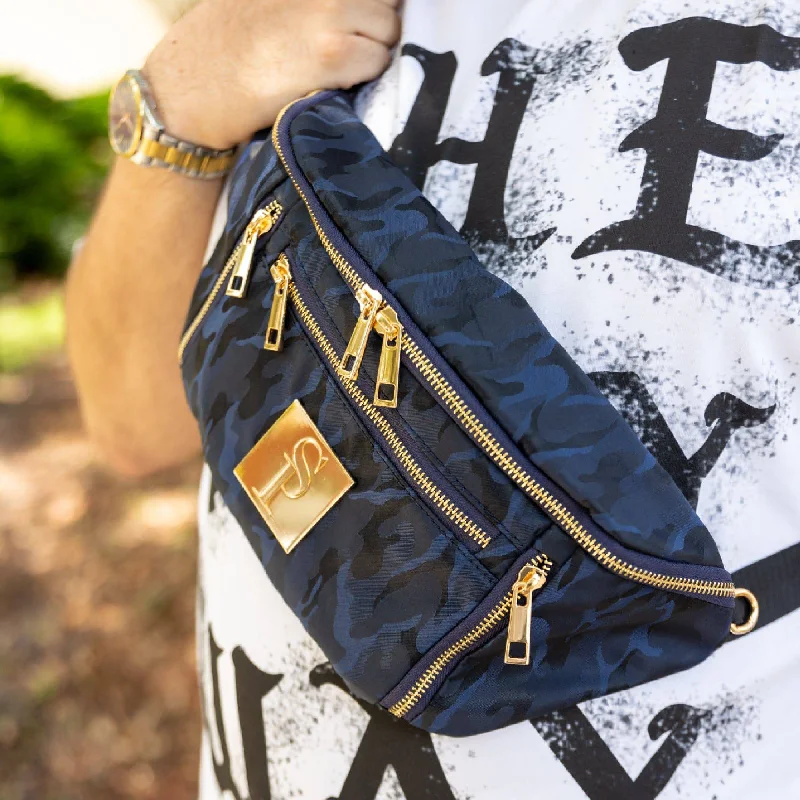 Indigo denim crossbody bag-Blue Camo Sling Bag