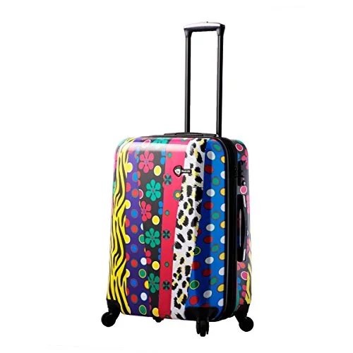 luxe-look suitcase for fine trips -Mia Toro Pop Fiore Hardside 24 Inch Spinner, Multi