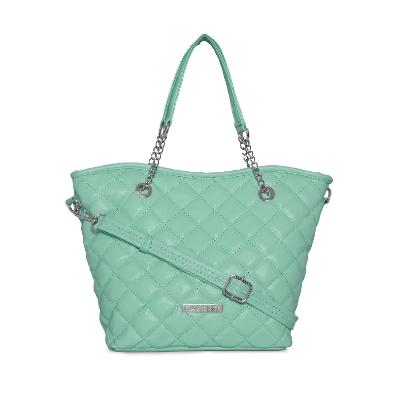 Festive tan crossbody bag-Caprese Tilda Satchel Small Neo Aqua