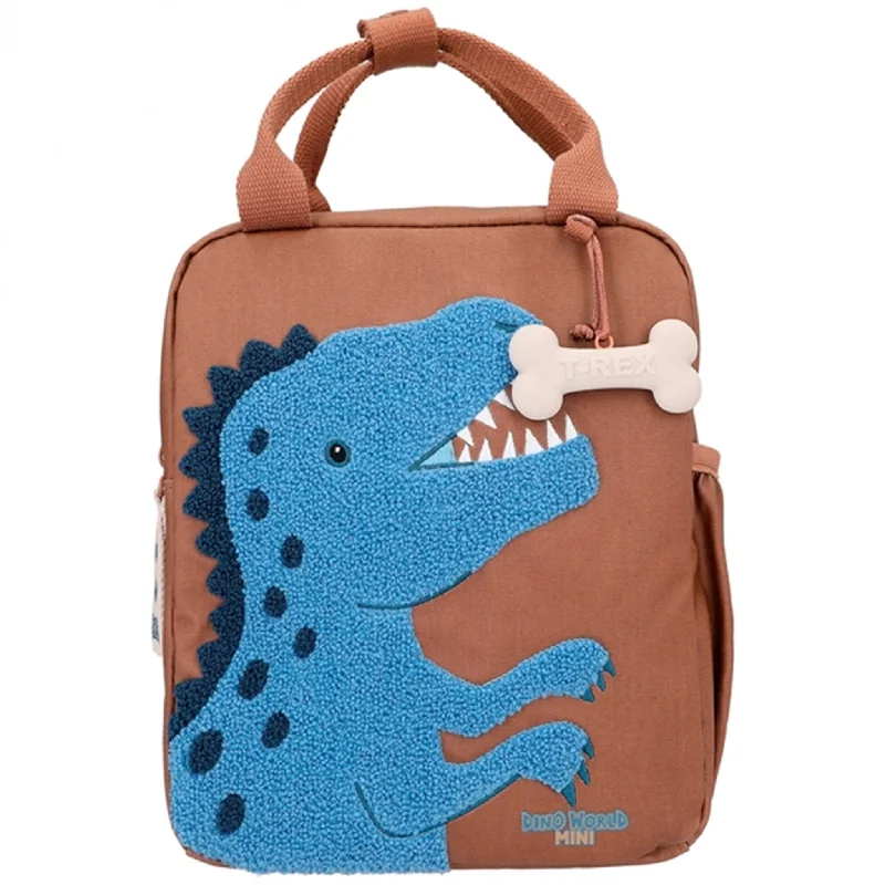 affordable backpack for young travelers -Dino World Backpack Brown Dino Mini